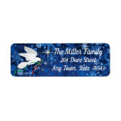 白いクリスマス鳩ラベル ラベル (正面)