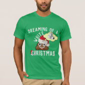白いクリスマス・ウンチ絵おもしろい文字の夢 Tシャツ (正面)