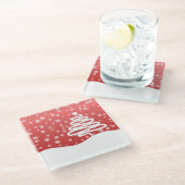 白いクリスマス ガラスコースター (アングル)