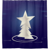 白いクリスマス シャワーカーテン (正面)