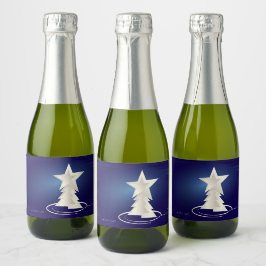 白いクリスマス スパークリングワインラベル (ボトル)