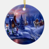 白いクリスマス セラミックオーナメント (正面)