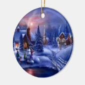 白いクリスマス セラミックオーナメント (左)