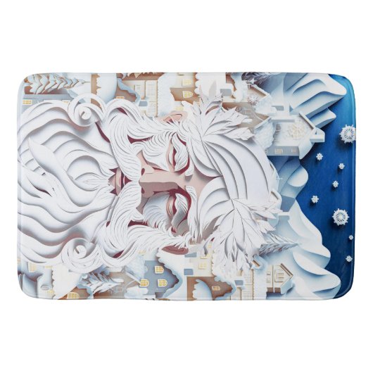 白いクリスマス バスマット (正面)