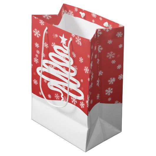 白いクリスマス ミディアムペーパーバッグ (正面アングル)