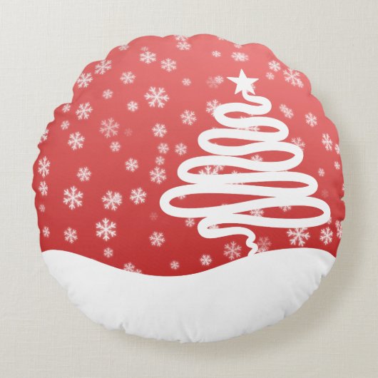 白いクリスマス ラウンドクッション (正面)