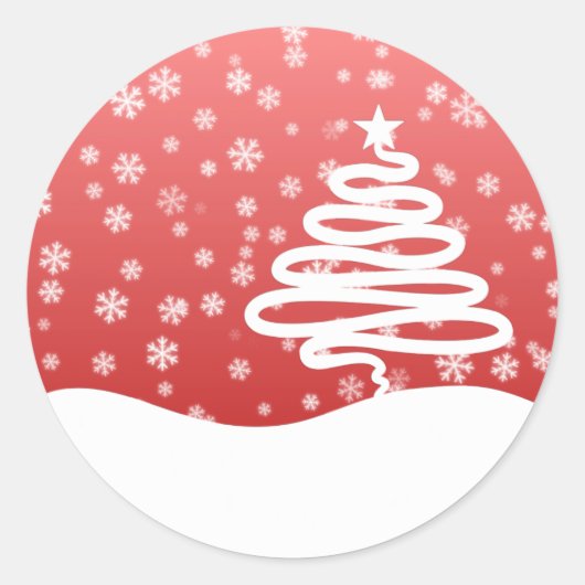 白いクリスマス ラウンドシール (正面)
