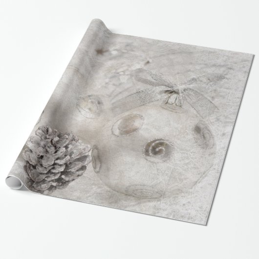 白いクリスマス ラッピングペーパー (アンロールド)