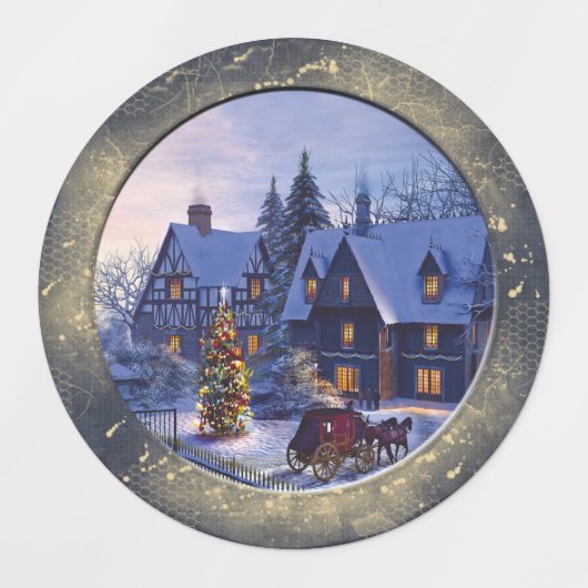 白いクリスマス ラベル (デザイン2)