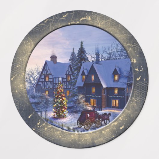 白いクリスマス ラベル (デザイン1)