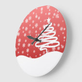 白いクリスマス ラージ壁時計 (傾斜)