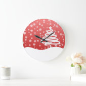 白いクリスマス ラージ壁時計 (ホーム)