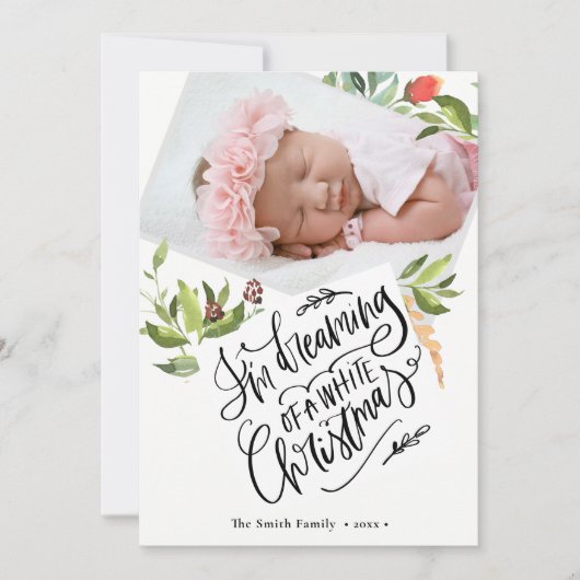 白いクリスマス |水彩フラット シーズンカード (正面)