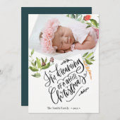 白いクリスマス |水彩フラット シーズンカード (正面/裏面)