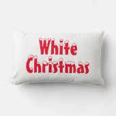 「白いクリスマス」赤と白 ランバークッション (正面)