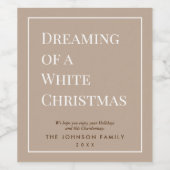 白いクリスマス |近隣クライアントのギフトと白 ワインラベル (シングルラベル)