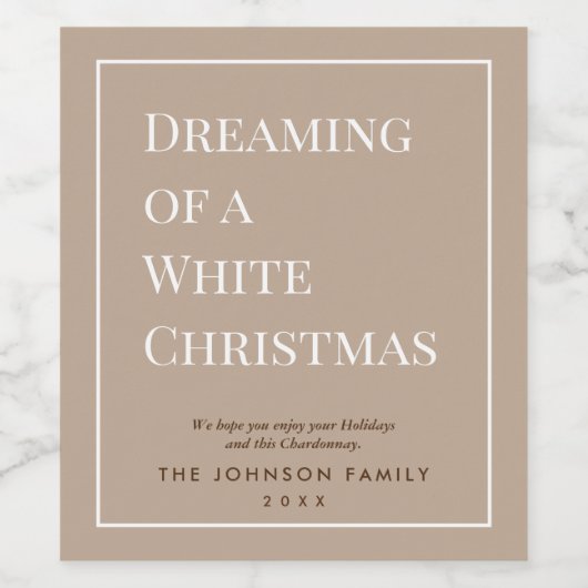 白いクリスマス |近隣クライアントのギフトと白 ワインラベル (シングルラベル)