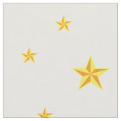 白いクリーム色に散らばった黄金色の星 ファブリック (クローズアップ)