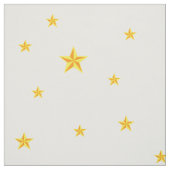 白いクリーム色に散らばった黄金色の星 ファブリック (見本)