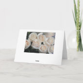 白いクリーム色のバラの結婚は感謝していしています サンキューカード (裏面)