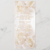 白いクリーム色のバラの結婚式プログラム プログラム (裏面)