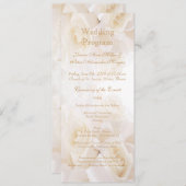 白いクリーム色のバラの結婚式プログラム プログラム (正面/裏面)