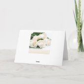 白いクリーム色のバラ。私の結婚式をありがとう母 サンキューカード (裏面)