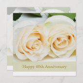 白いクリーム色のバラ, 結婚40周年記念 招待状 (正面/裏面)