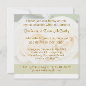 白いクリーム色のバラ, 結婚40周年 招待状 (裏面)