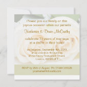 白いクリーム色のバラ、75周年結婚記念日 招待状 (裏面)