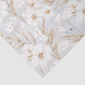 白いクリーム色の花と青い蝶の結婚前お披露目会 薄葉紙 (詳細)