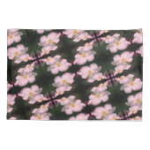 白いクレマチスの花ペア 抽象的な花柄 枕カバー (裏面)
