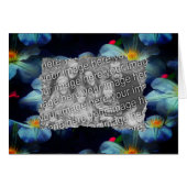 白いクレマチスフラワーフォトフレームカード (正面横)