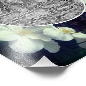 白いクレマチスフラワーフレーム独自の8x10を作成 フォトプリント            (角)