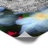 白いクレマチスフラワーフレーム自分の写真を作成 ポスター (角)