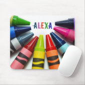 白いクレヨンの半分の円 マウスパッド (マウス)