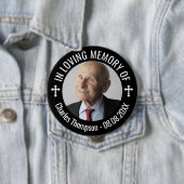 白いクロスブラック愛するメモリーフォト 缶バッジ (インサイチュ)