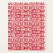 白いクロチェットレース模様のフレームスカーレット プランナー手帳 (裏面)