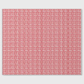 白いクロチェットレース模様のフレームスカーレット ラッピングペーパー (フラット)