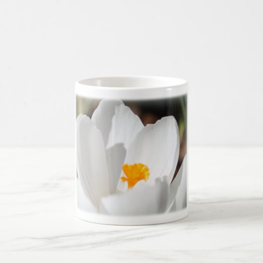 白いクロッカスの花 コーヒーマグカップ (中央)