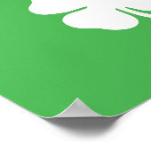 白いクローバーの葉のポスター ポスター (角)