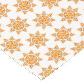 白いクールおもしろいにピザのスライスの太陽のパターン テーブルクロス (アングル)