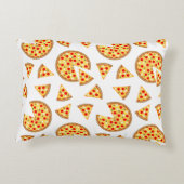 白いクールおもしろいのピザとスライスの模様 アクセントクッション (裏面)