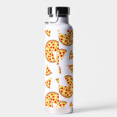 白いクールおもしろいのピザとスライスの模様 ウォーターボトル (右面)