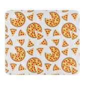白いクールおもしろいのピザとスライスの模様 カッティングボード (正面)