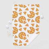 白いクールおもしろいのピザとスライスの模様 ゴルフタオル (インサイチュ)