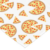 白いクールおもしろいのピザとスライスの模様 ショートテーブルランナー (コーナー)