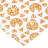 白いクールおもしろいのピザとスライスの模様 テーブルクロス (アングル)