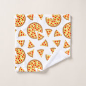 白いクールおもしろいのピザとスライスの模様 バスタオルセット (ウォッシュタオル)