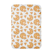 白いクールおもしろいのピザとスライスの模様 バスマット (正面縦)